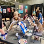 Paint your partner in progress at art shed on dore