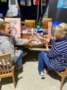 Paint and Sip Pakenham class with wine