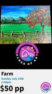 Farm landscape paint & sip